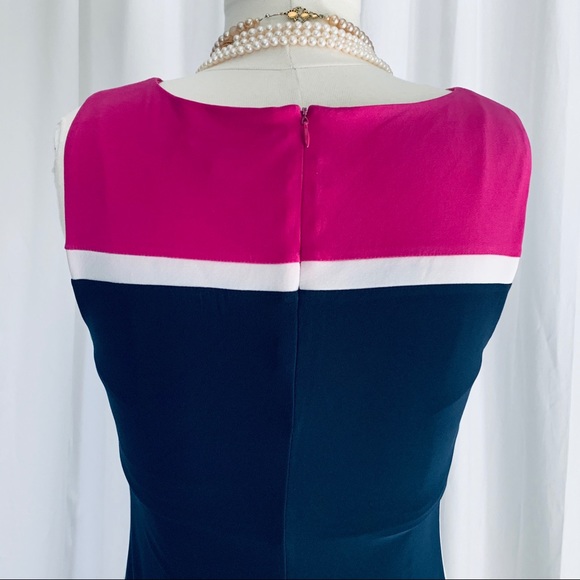 Lauren Ralph Lauren Color Block Sleeveless Dress 8 - Picture 6 of 11
